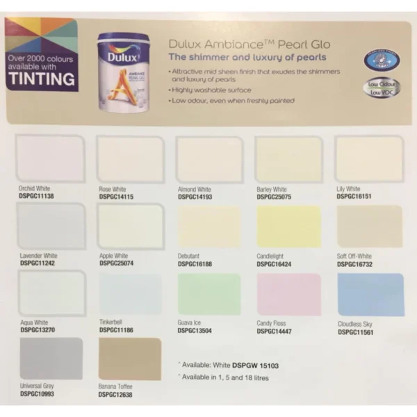 1L Dulux Interior Pearl Glo Interior Paint